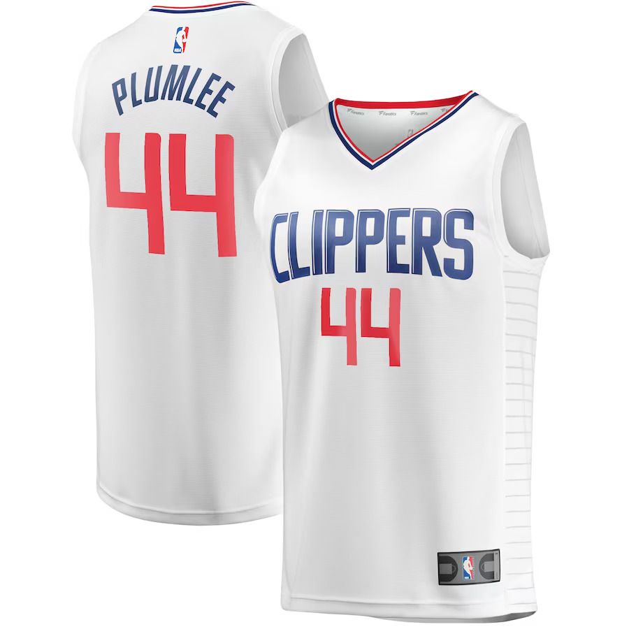Men Los Angeles Clippers #44 Mason Plumlee Fanatics Branded White Fast Break Player NBA Jersey
